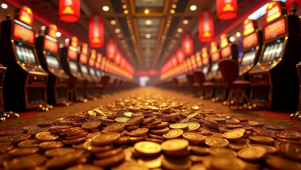 Online casino welcome bonus interface showing deposit match offers, free spins, and promotional terms